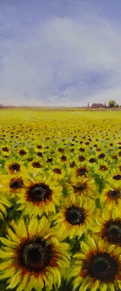 "Peace" Sunflowers by Mel Davies Original Art