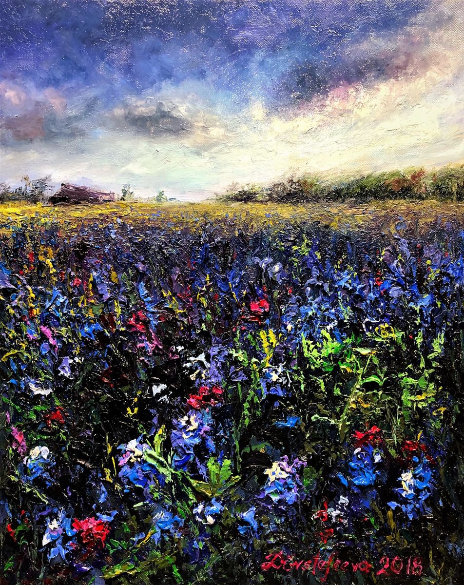 Field of Blue Bonnets by Deana Evstefeeva
