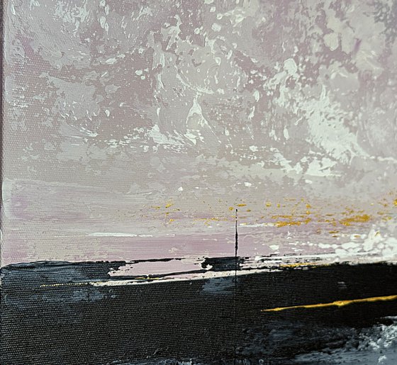 Golden Break of Dawn-blue pink wall art