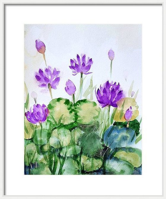 Crimson water lily pond set