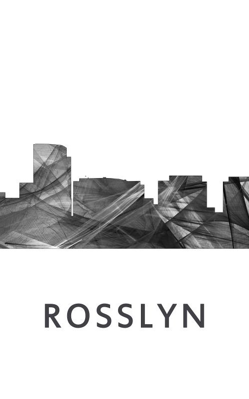 Rosslyn Virginia Skyline WB BW by Marlene Watson
