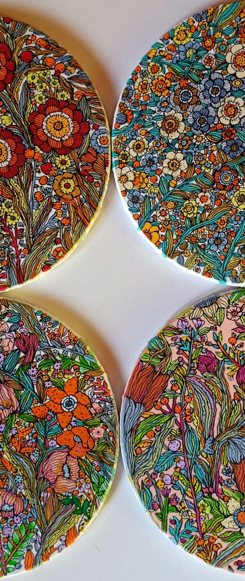 quadriptych flowers in light by Tetiana Osadchuk