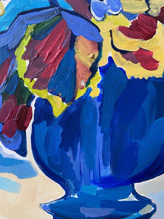 Geraniums And An Exotic Mask