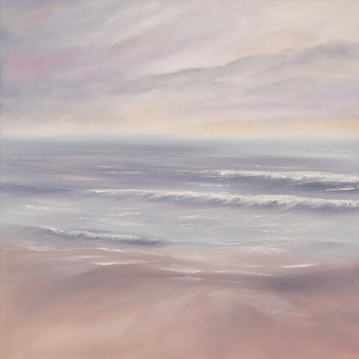 Abstract Landscape Oil Painting By Magda Malak, 20 X 20", Manifest, Original Artwork