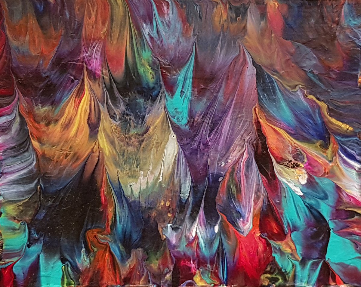 Organic Abstract Acrylic Painting By Alexandra Romano, 10 X 8, Free Spirit No. 20, Original Artwork