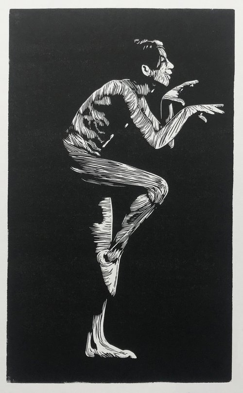 Crane Dance by Greg Linocuts
