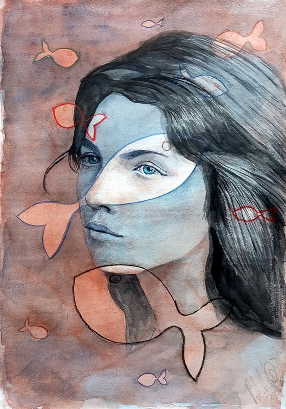 Woman and fish