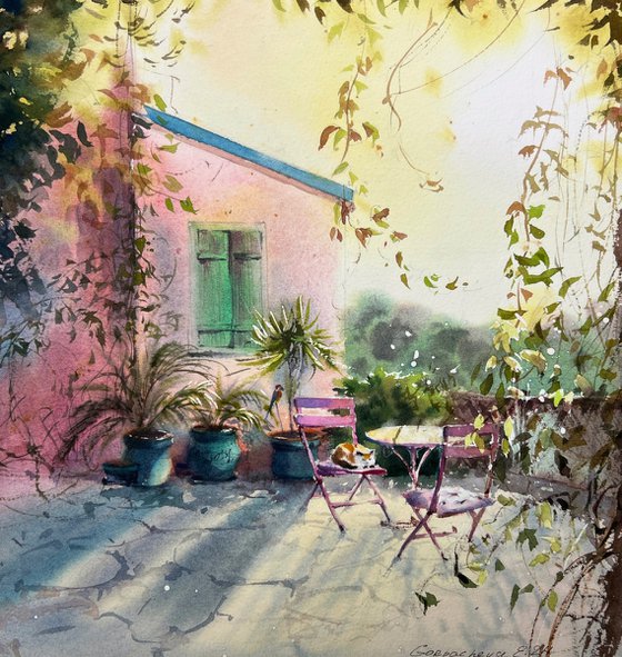 Sunlit Cyprus Corner