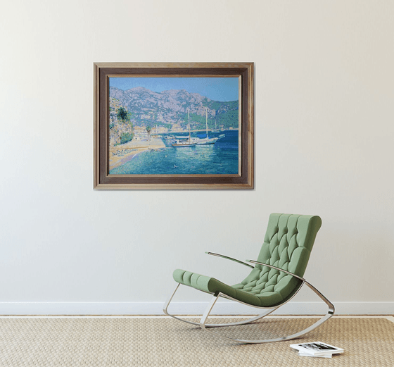 Yachts in the Turunc Koyu harbor