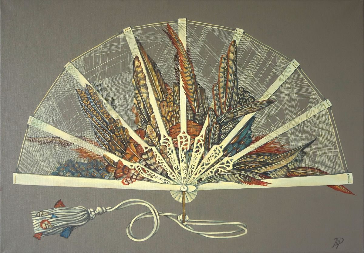 Photorealistic Still Life Oil Painting By Marina Popkova-Sologub, 39 X 28", Phantastische Accessoire, Original Artwork