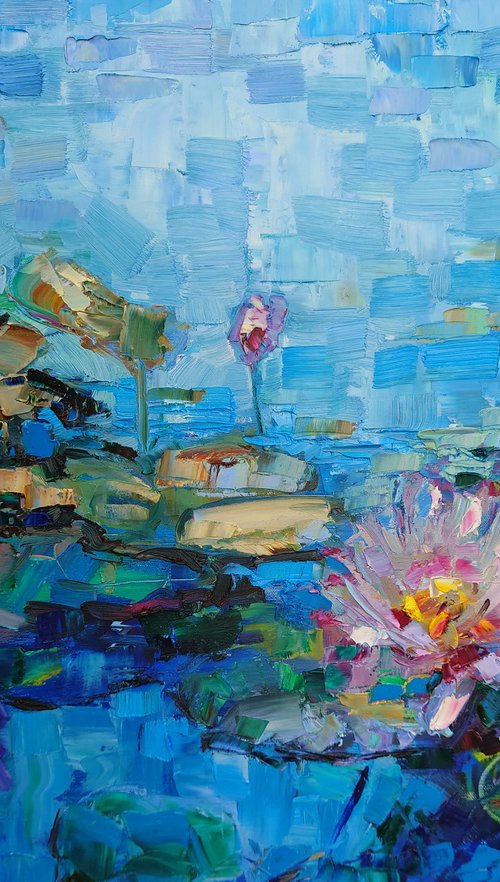The Shimmering Symphony of Water Lilies by Dalia Visockaite Kisieliene