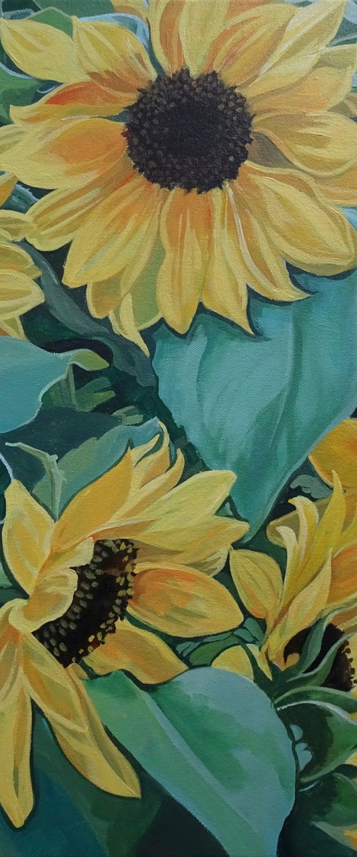 Bright Yellow Sunflowers by Joseph Lynch