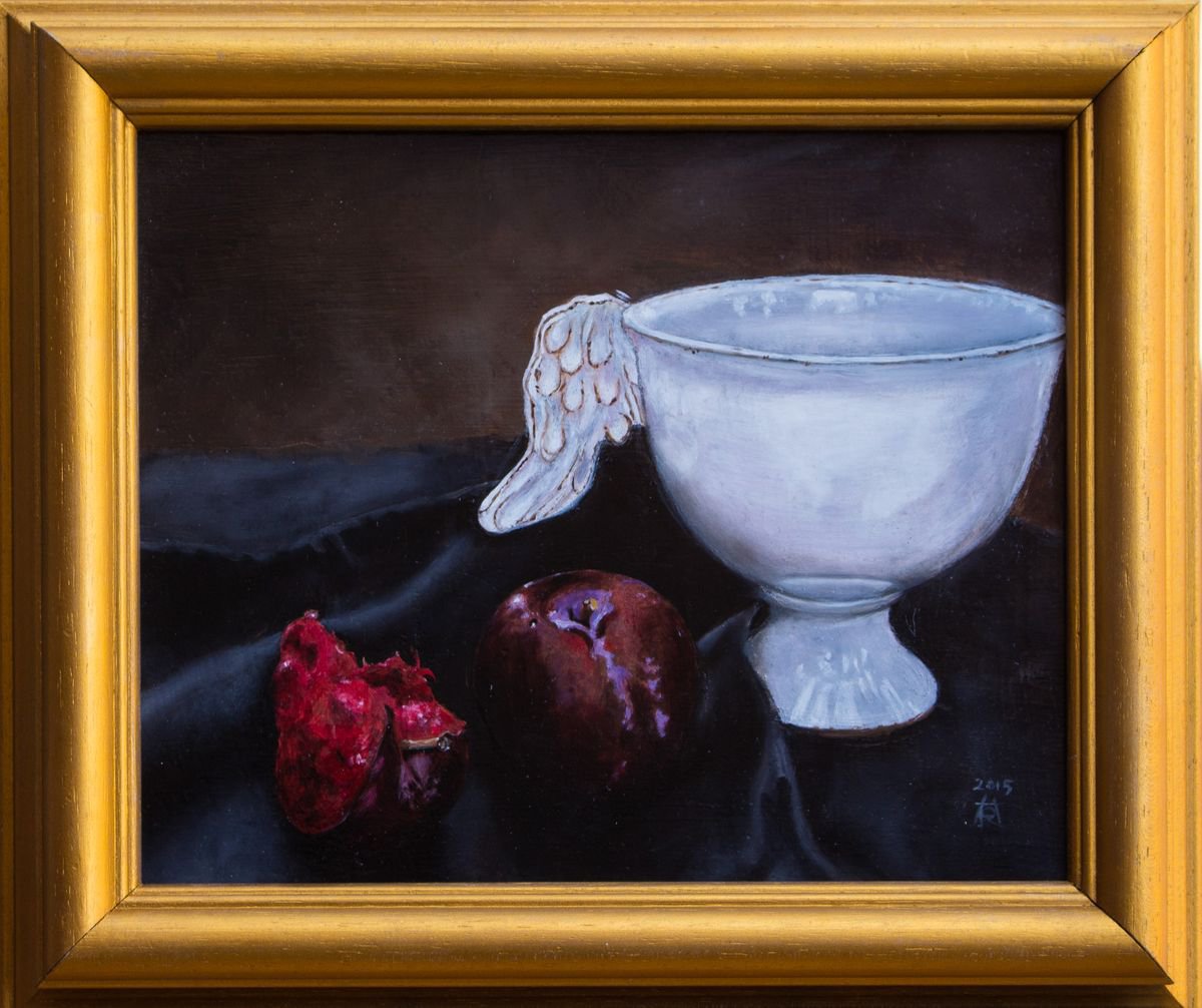Plums with Czech Chalice by Gilly Reeves Hardcastle
