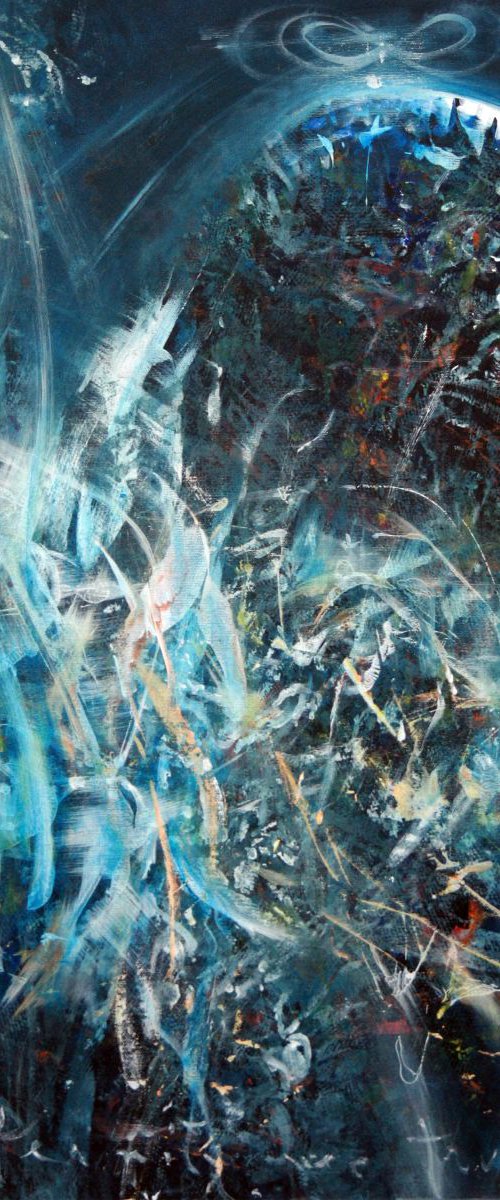 ABSOLUTELLY MAGNIFICENT DIAPHANE ALIEN STYLE ANGEL BY MASTER KLOSKA BLUE PERIODE by Kloska Ovidiu