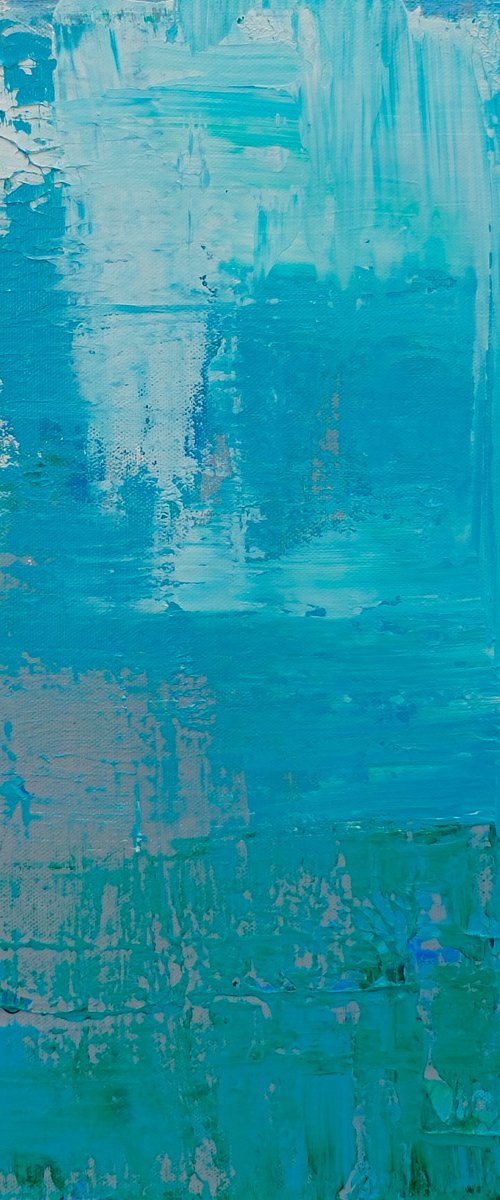 Blue/Green/Silver Abstract #183 by Anabel Campbell