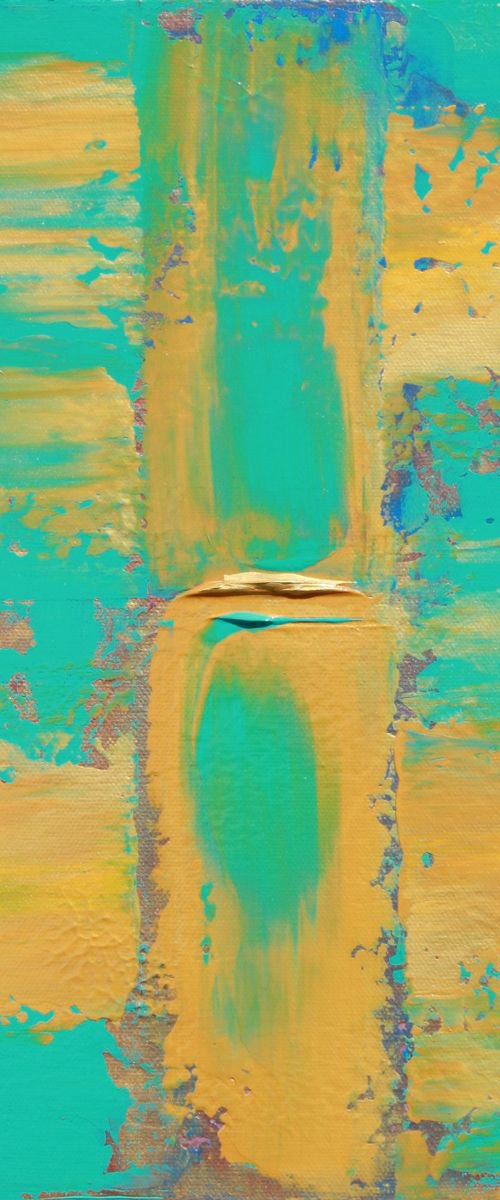 Teal Gold Abstract III by Robert Lynn