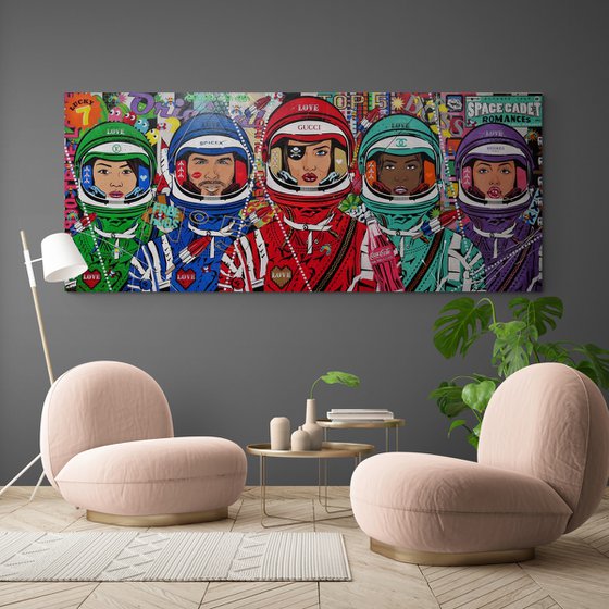 The 5th Element - Cadets 240cm x 100cm Space Cadets Textured Urban Pop Art