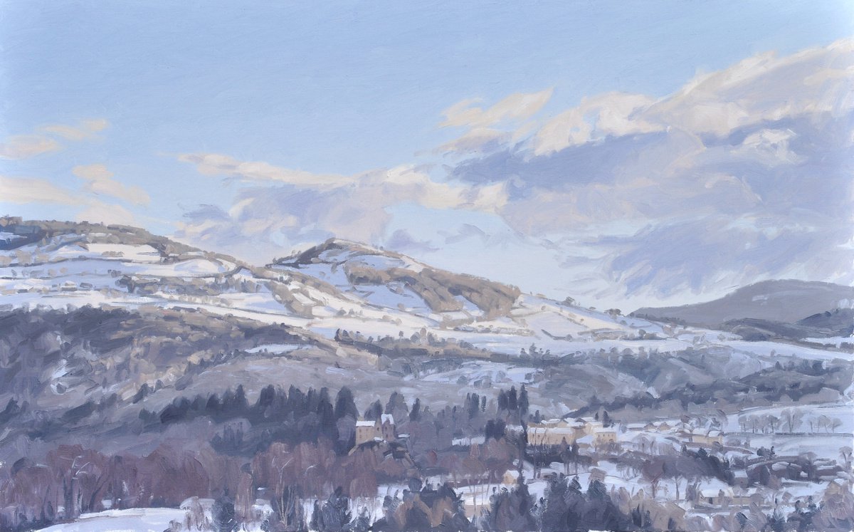 Sunrise over the snow capped mountains by ANNE BAUDEQUIN