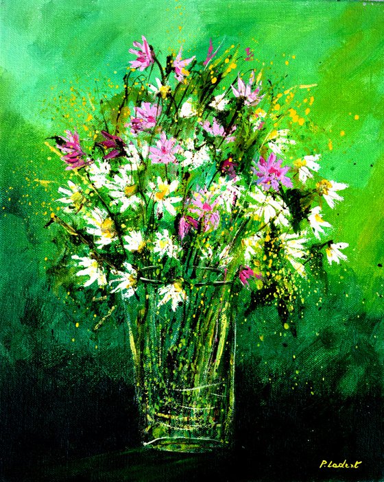 Still life pink flowers