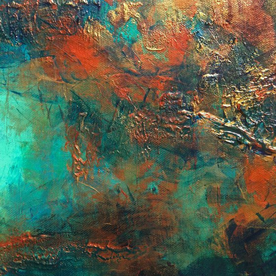 Copper Depths - Abstract Acrylic Painting