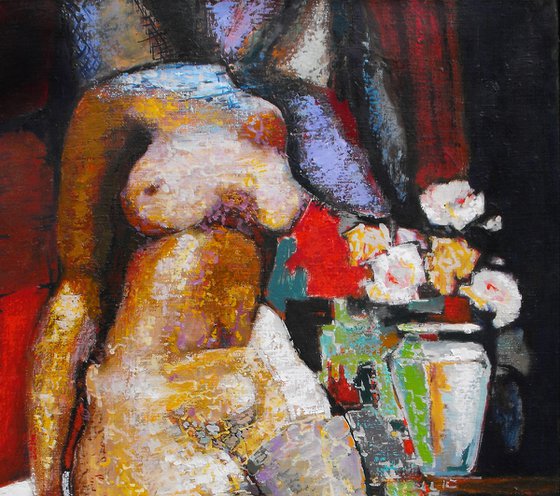 Nude figure(90x60cm, oil/canvas, ready to hang)