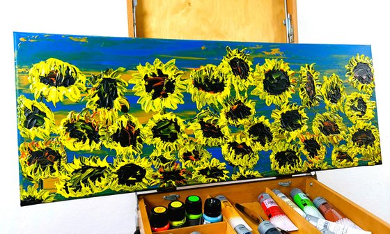 Blooming sunflowers 2