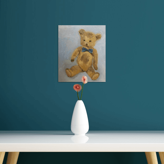 Edward Bear, my teddy bear by Chiltons c 1940 oil painting