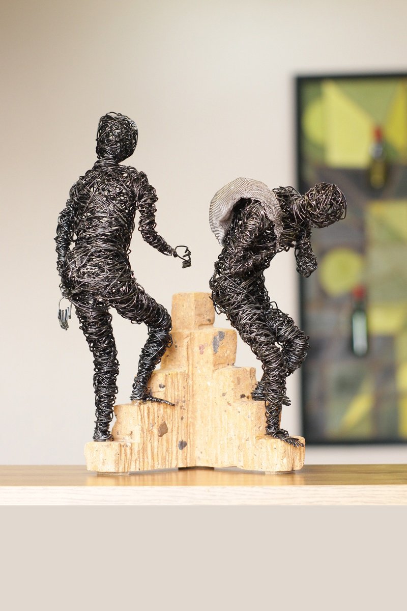 Expressive Portrait Sculpture By Karen Axikyan, 7 X 12", Up And Down, Original Artwork