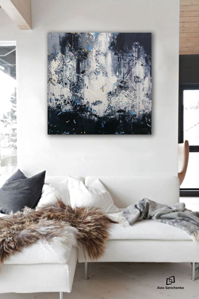 Abstract Acrylic Painting By Alex Senchenko, 39 X 39, Abstract 2537, Original Artwork