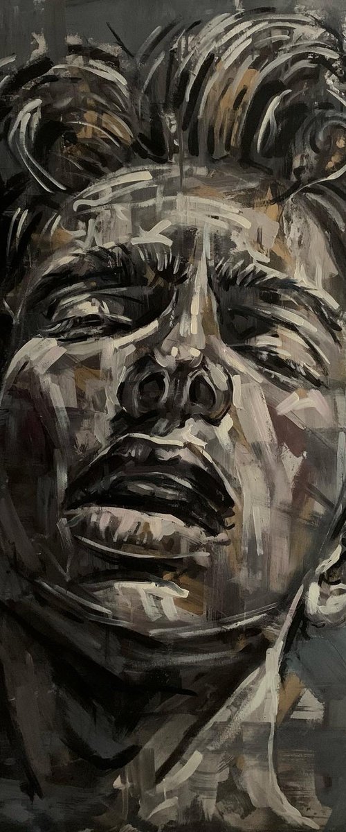 Large male portrait of Manurios by Emmanouil Nanouris