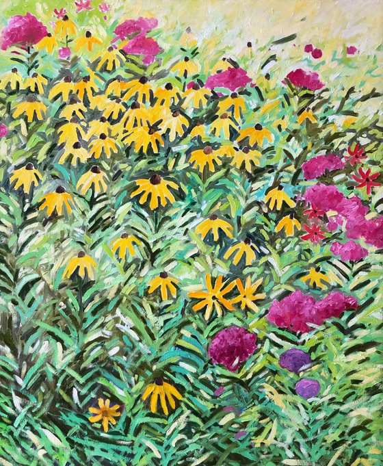 Yellow flowers in garden