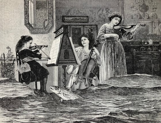 Cello, violins and fish