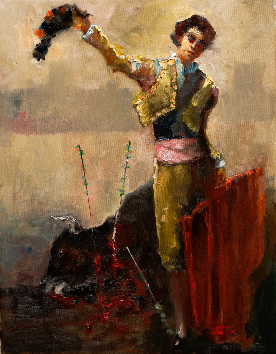 Impressionistic Portrait Oil Painting By Pavel Filin, 14 X 18", His Fate, Original Artwork