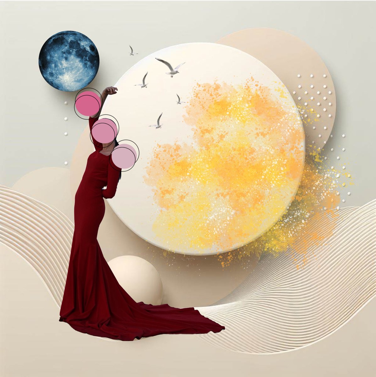 Surrealistic Portrait Photograph By Carmelita Iezzi, 20 X 20, Endless Dream, Original Artwork