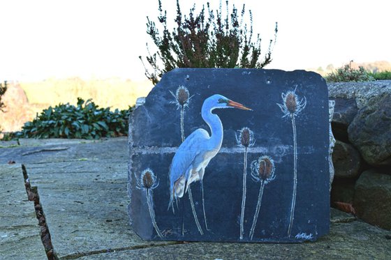 Sunrise on the River - Birds on Slate Series