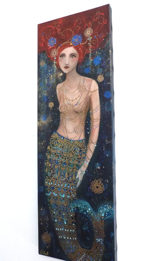 All the gold of mermaids 20 x60 cm.