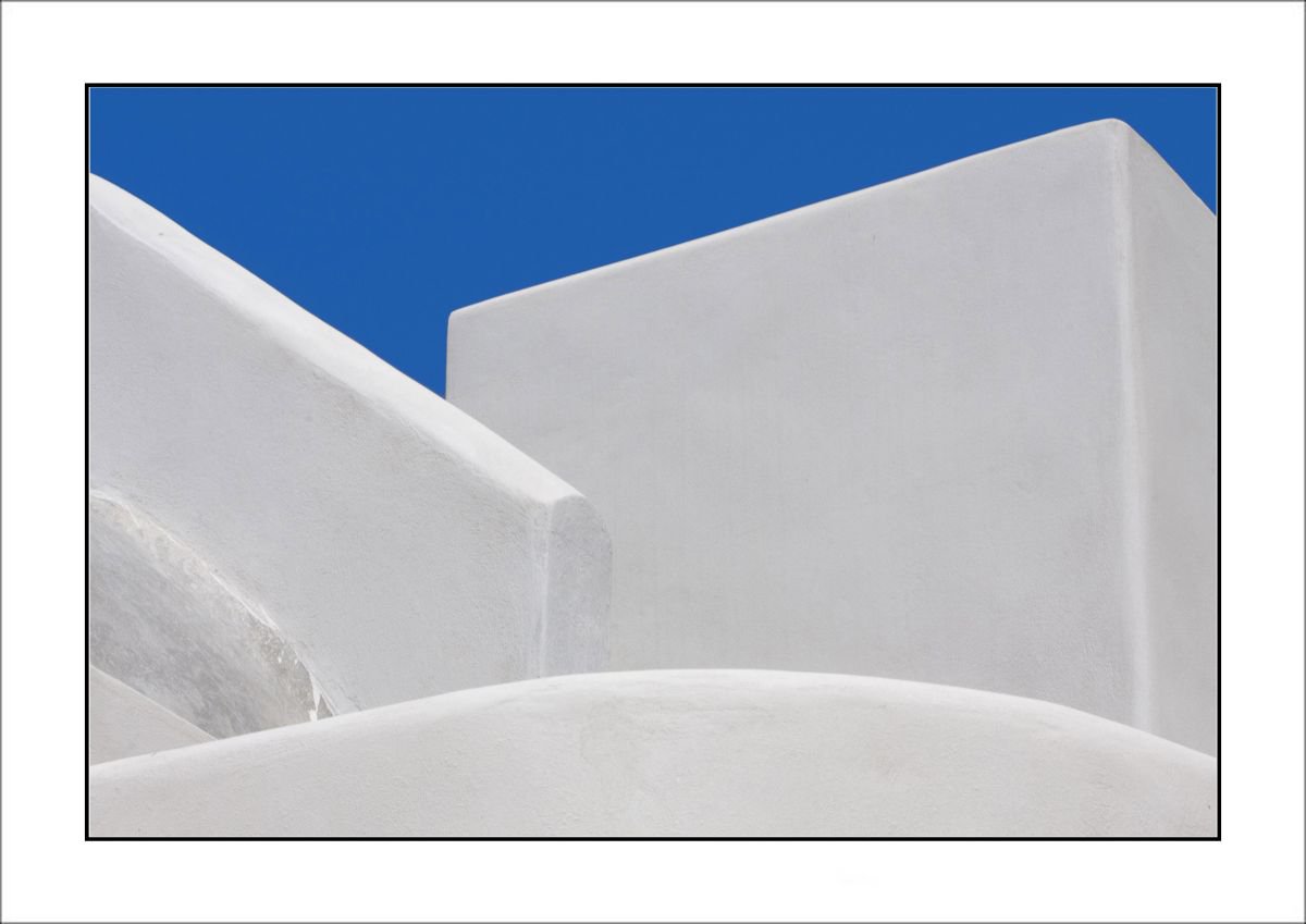 From the Greek Minimalism series: Greek Architectural Detail (Blue and White) # 11, Santor... by Tony Bowall FRPS