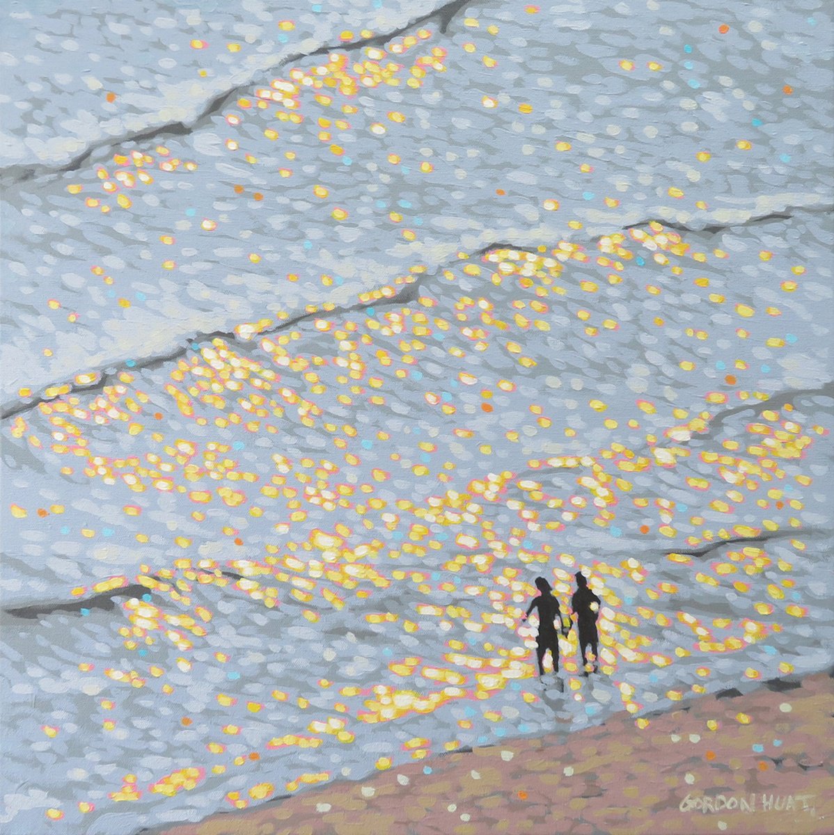 Golden sea sparkles by Gordon Hunt