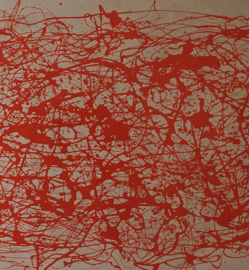 Red  Energy- Style Jackson Pollock by Juan Jose Garay