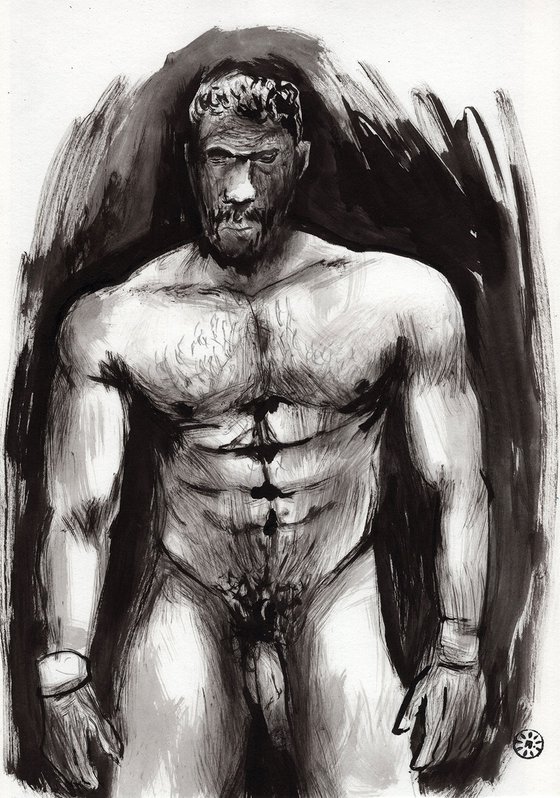 Male Nude In Ink