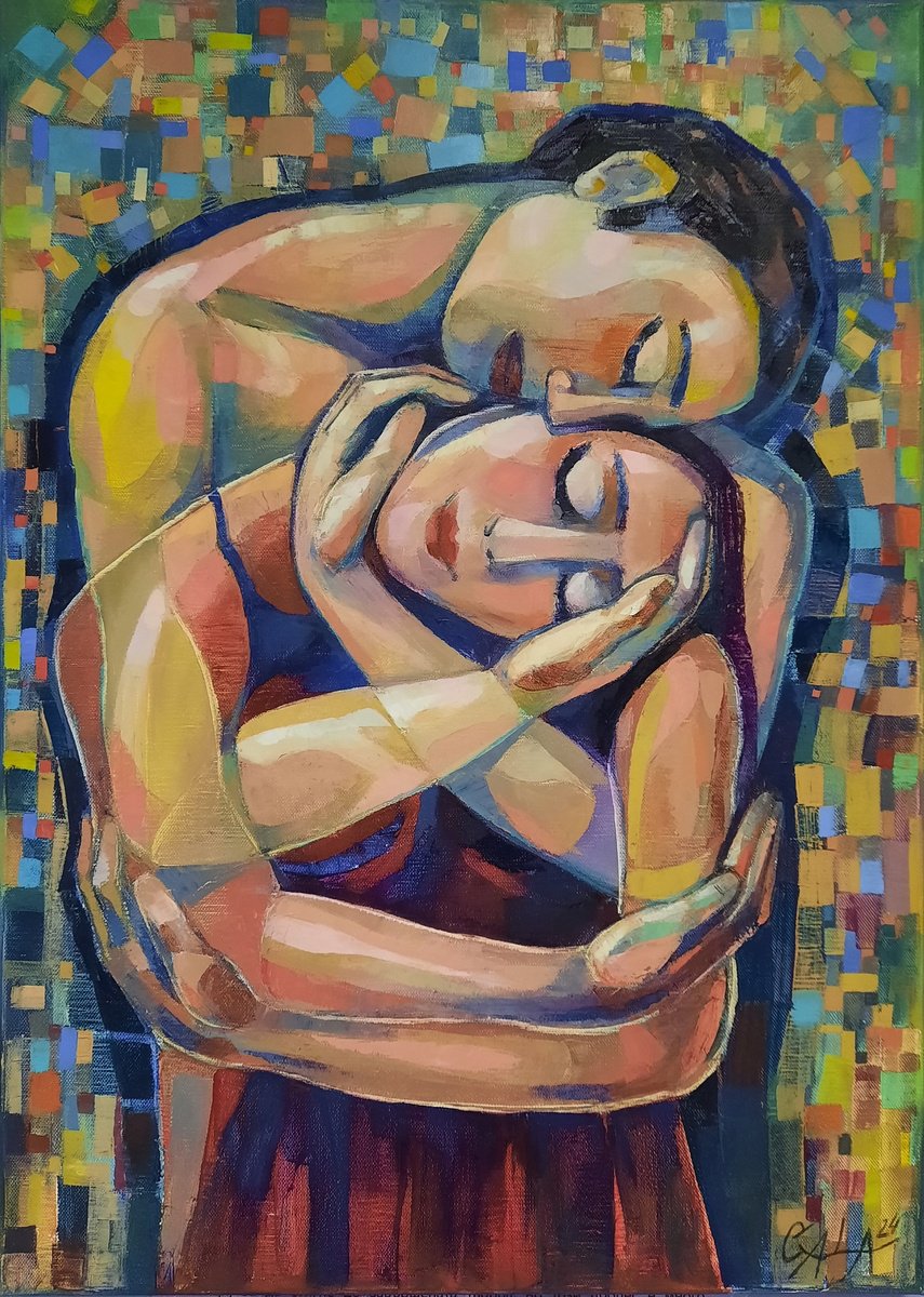 Expressive Portrait Oil Painting By Galya Koleva, 20 X 28, The Love We Can