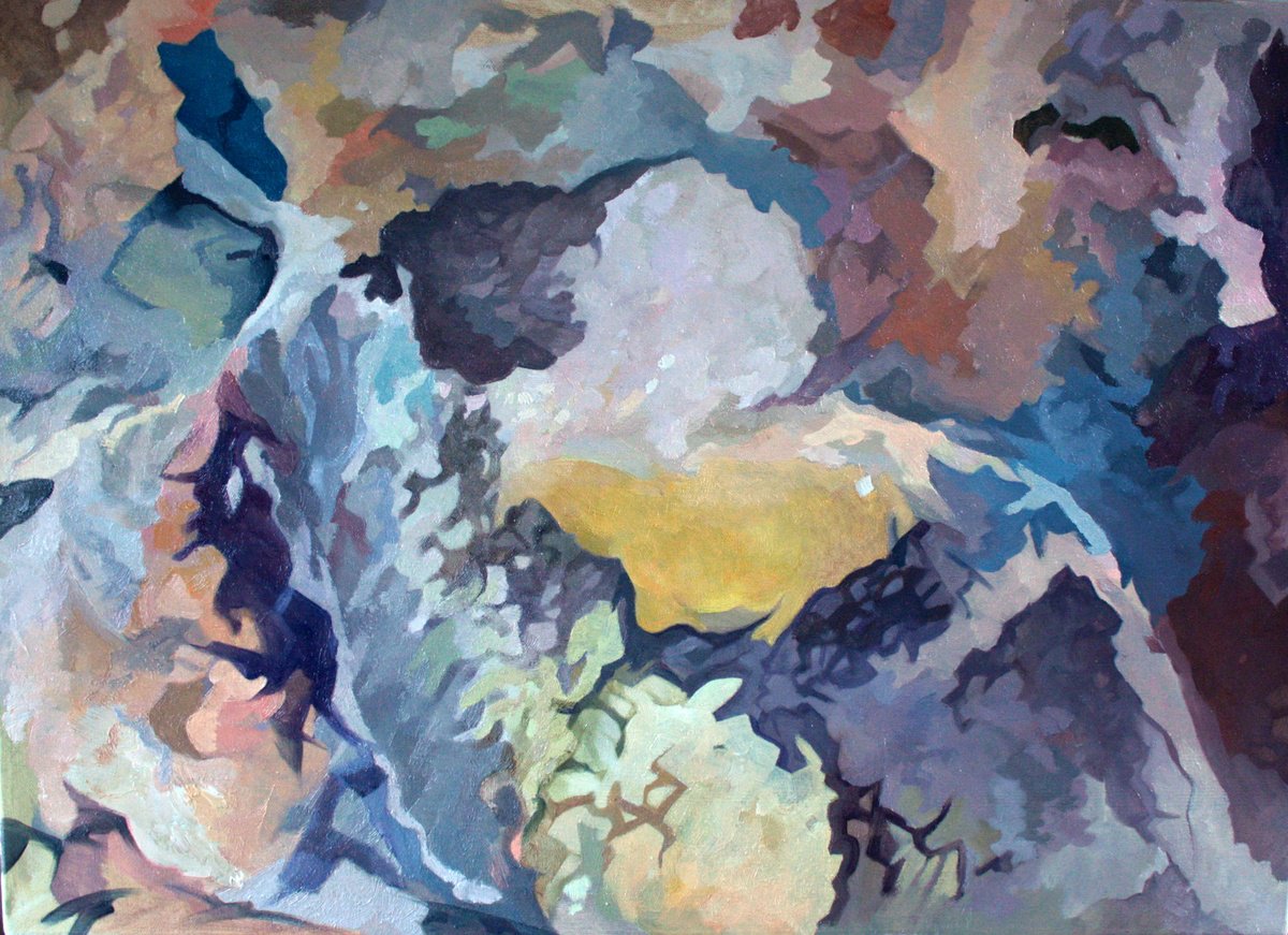 Expressive Abstract Oil Painting By Adam Grose Ma Pgce, 28 X 20, La Roca De Belalcazar, Original Artwork