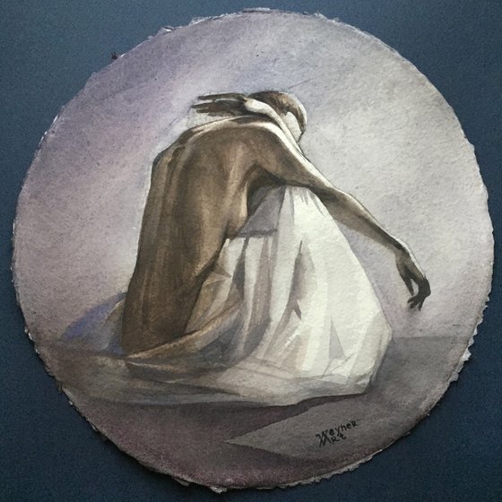 Nude seated woman