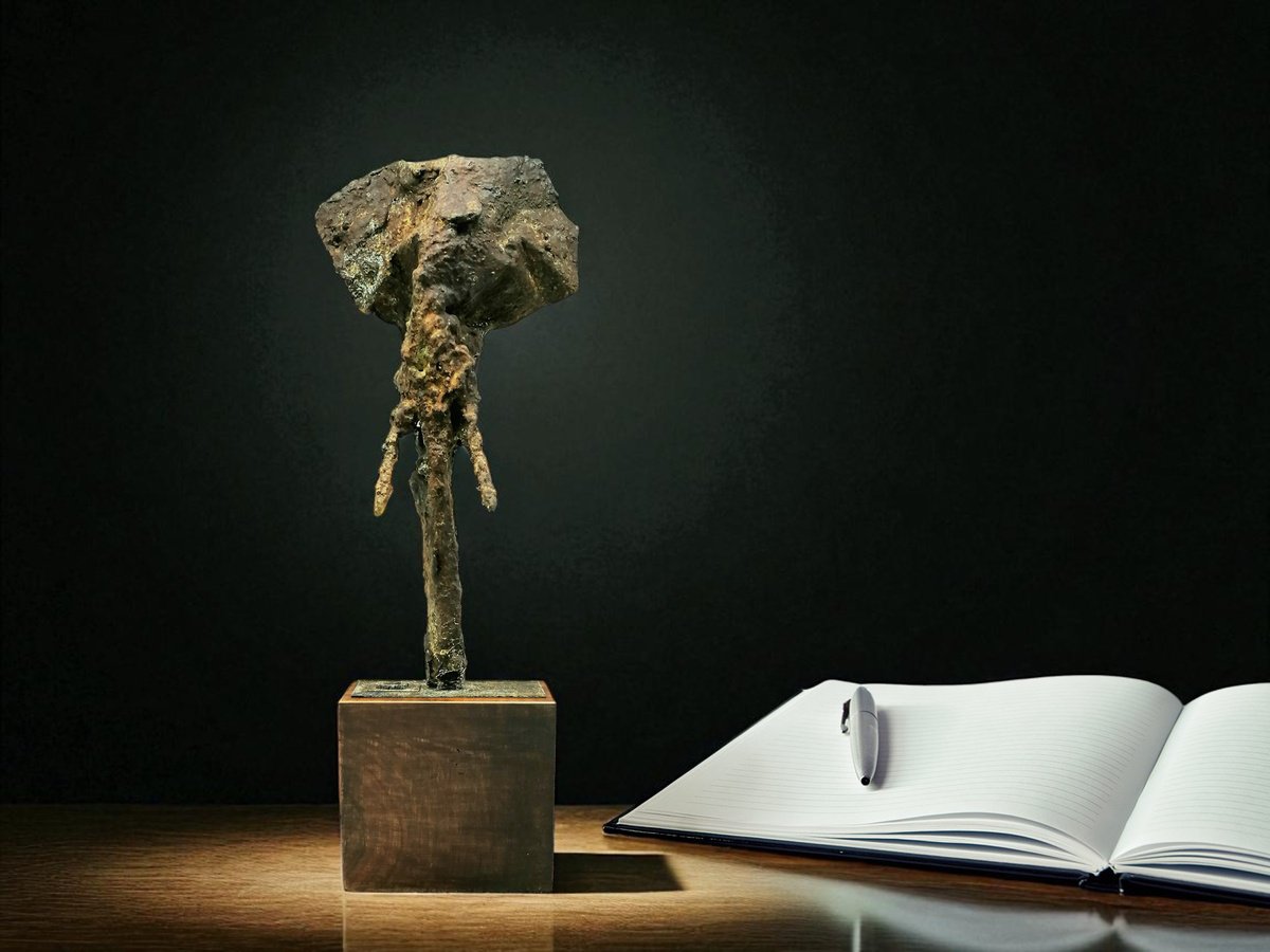 Expressive Animal Sculpture By Alan Harris, 5 X 12, The Elephant, Original Artwork