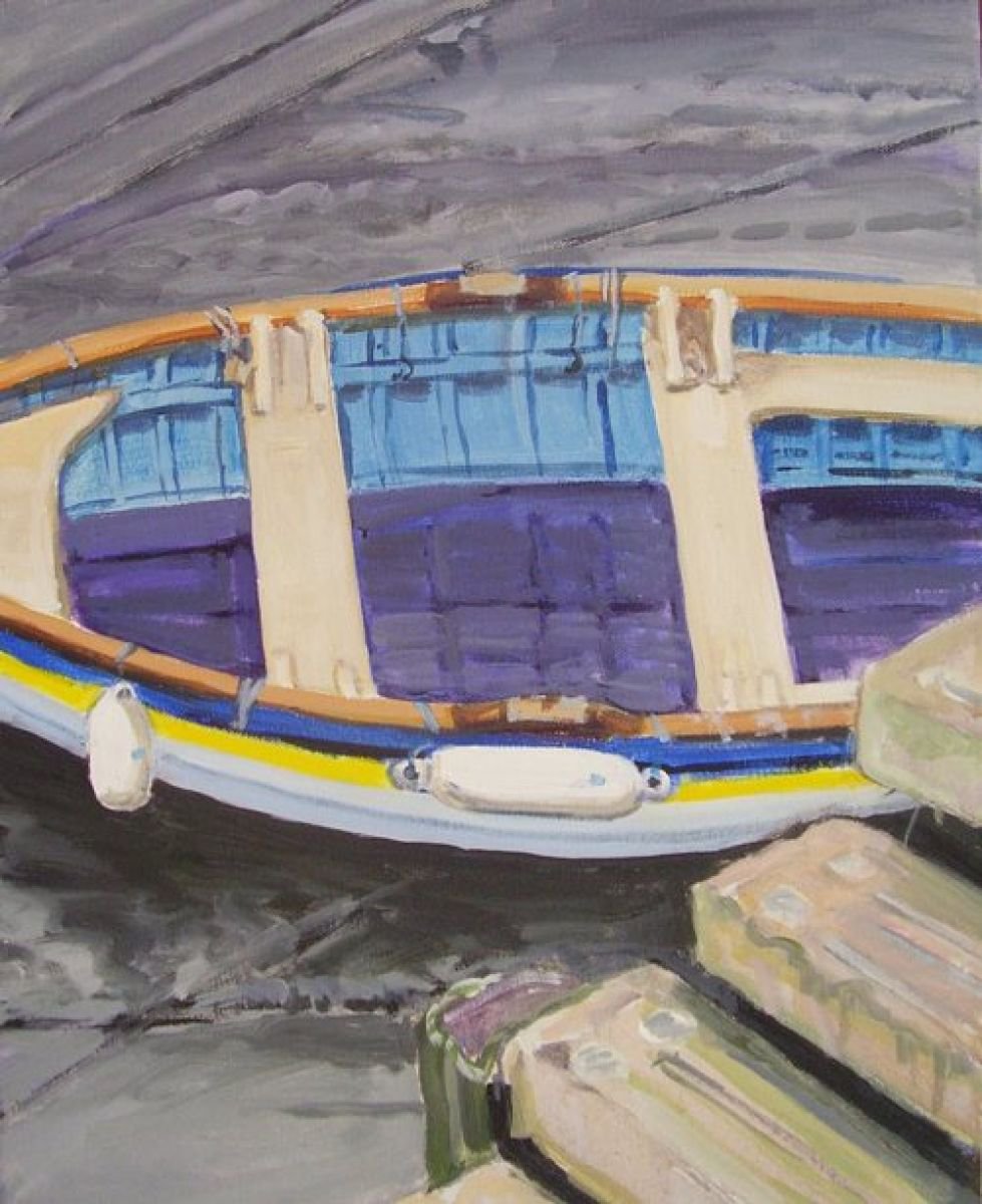 Blue boat, Bridlington by Jean Luce