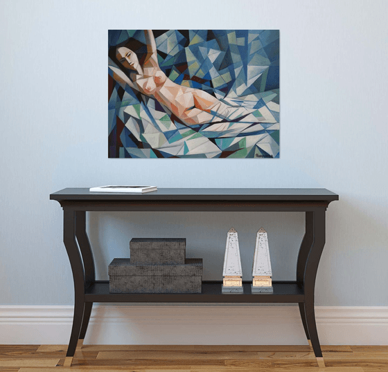 Dream(60x80cm, cubism, oil painting, ready to hang)
