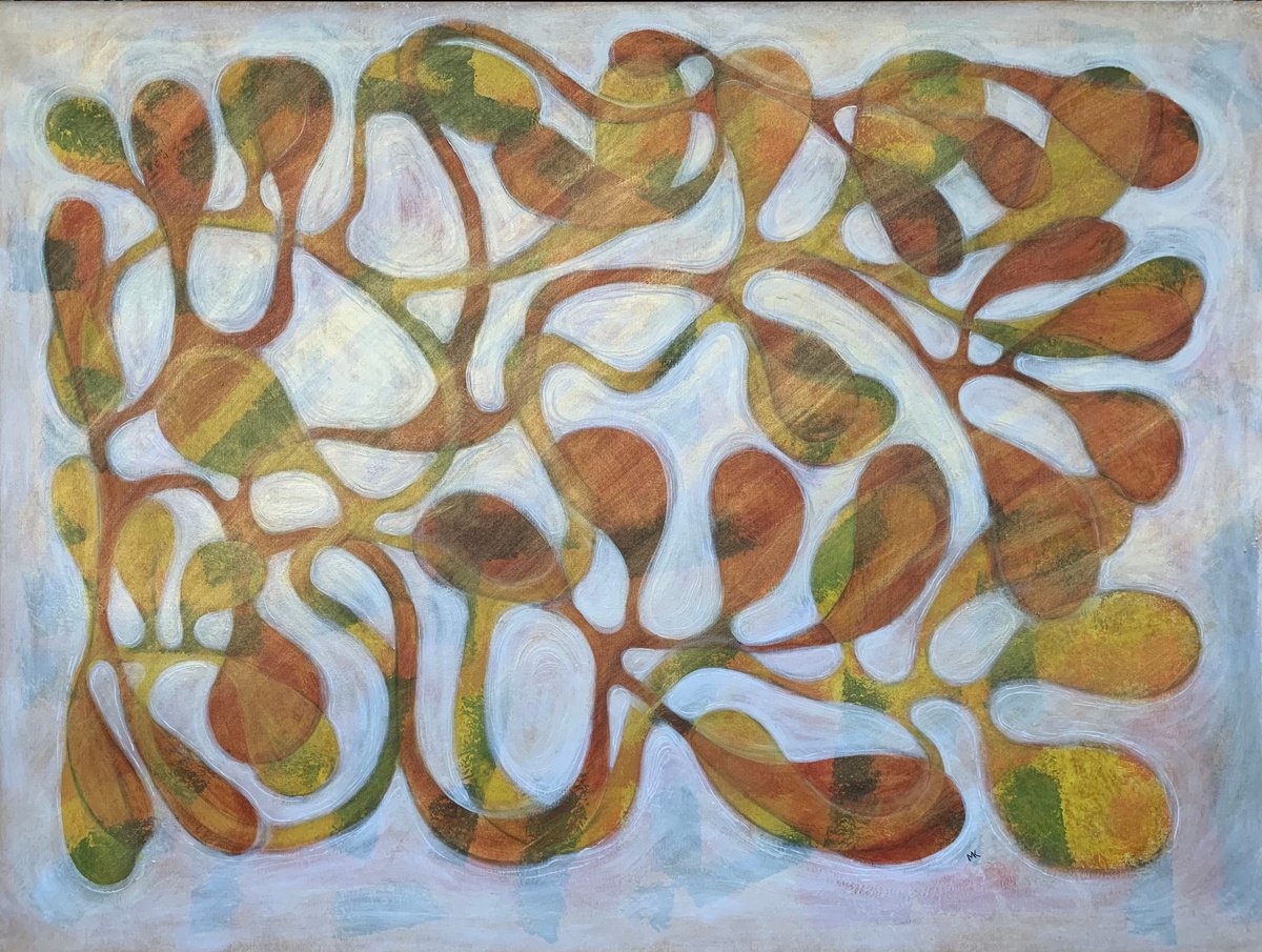 Abstract Acrylic Painting By Maarit Korhonen, 47 X 35", May, Original Artwork