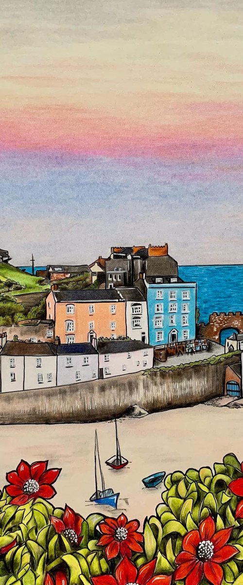 Tenby 3 (Tenby in bloom) by Karen Elaine  Evans