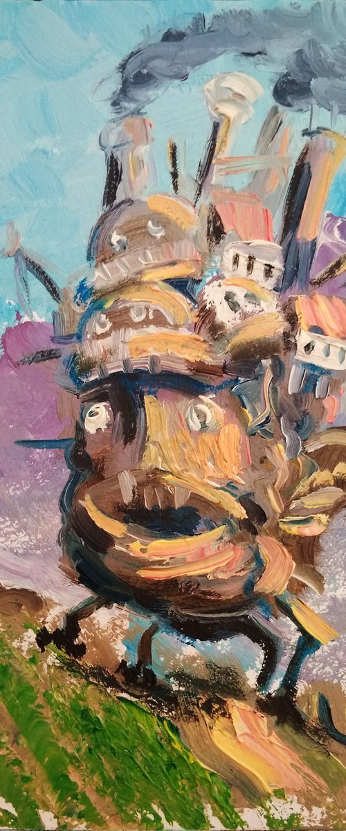 Howl's Moving Castle by Hayao Miyazaki Original fan art by Dmitry Fedorov