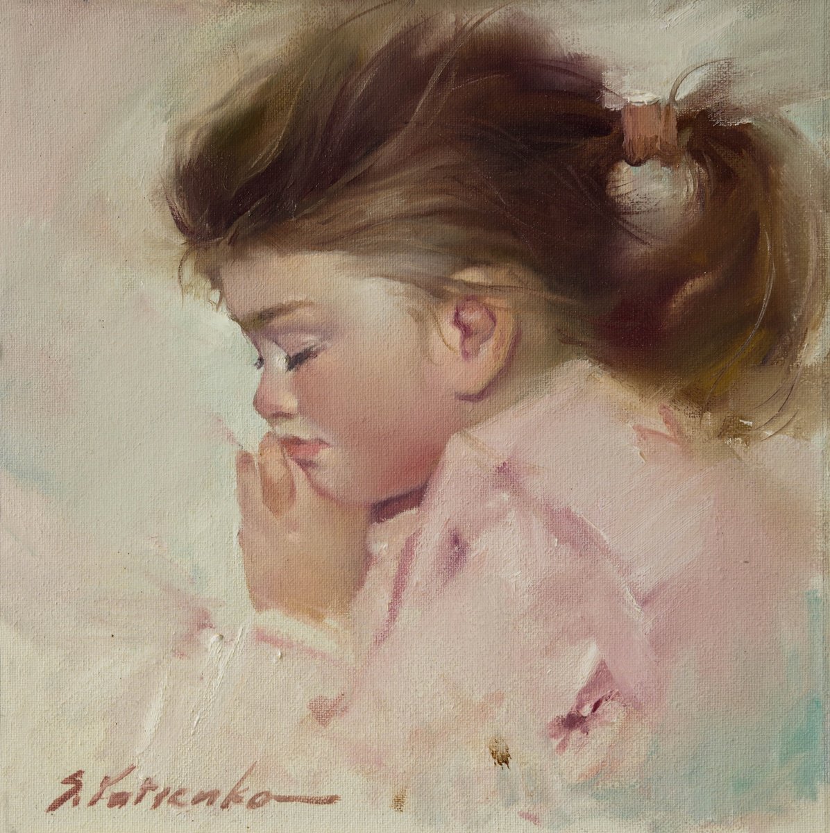 Portrait Oil Painting By Sergei Yatsenko, 12 X 12", Don